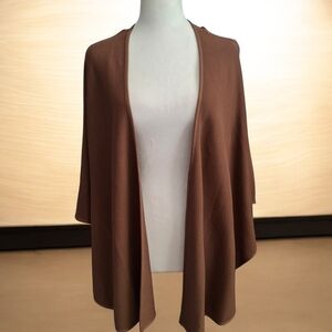 Chico's Elegant Brown Crepe Open-Front Women's Poncho - One Size